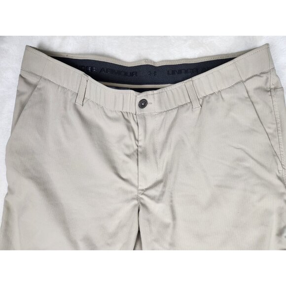 Under Armour Showdown Golf Pants Men's 38 x 32 Beige Performance Stretch Elastic - Picture 2 of 14